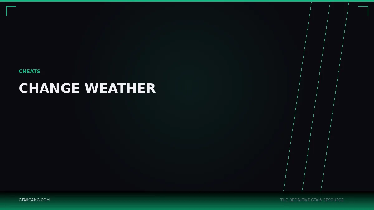 Change Weather in GTA 6 — Cheats guide