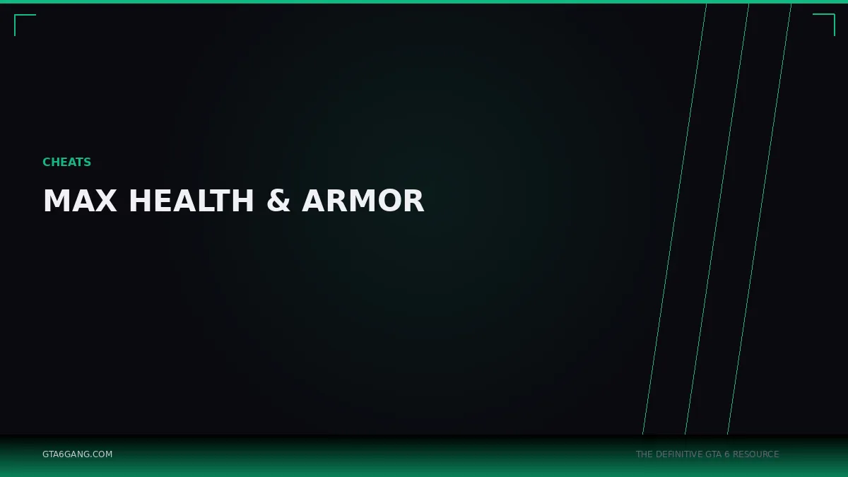 Max Health & Armor in GTA 6 — Cheats guide