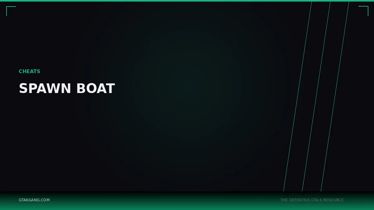 Spawn Boat in GTA 6 — Cheats guide