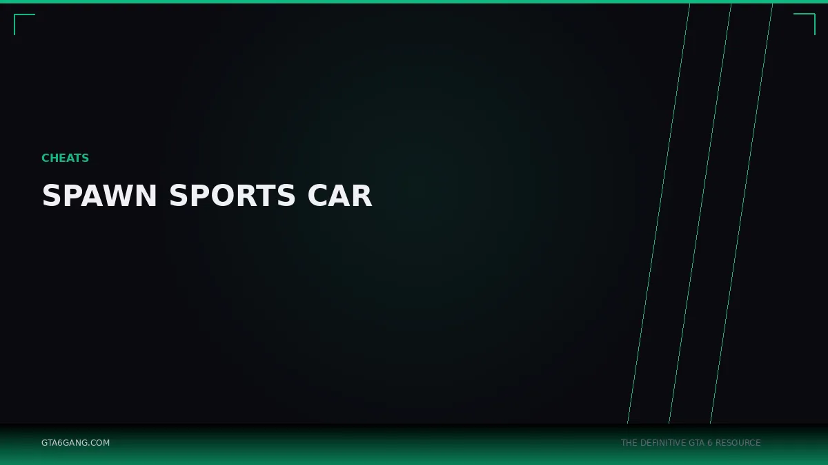 Spawn Sports Car in GTA 6 — Cheats guide