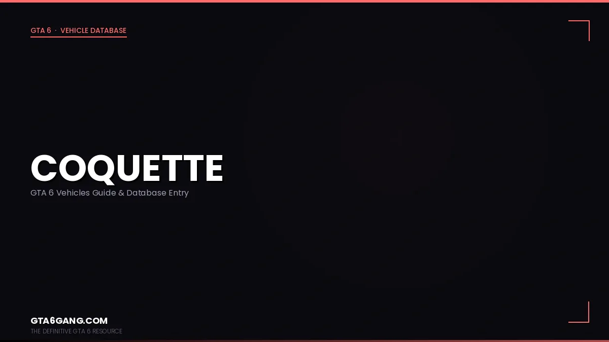 Coquette in GTA 6 — Vehicles guide and database entry on GTA6Gang.com