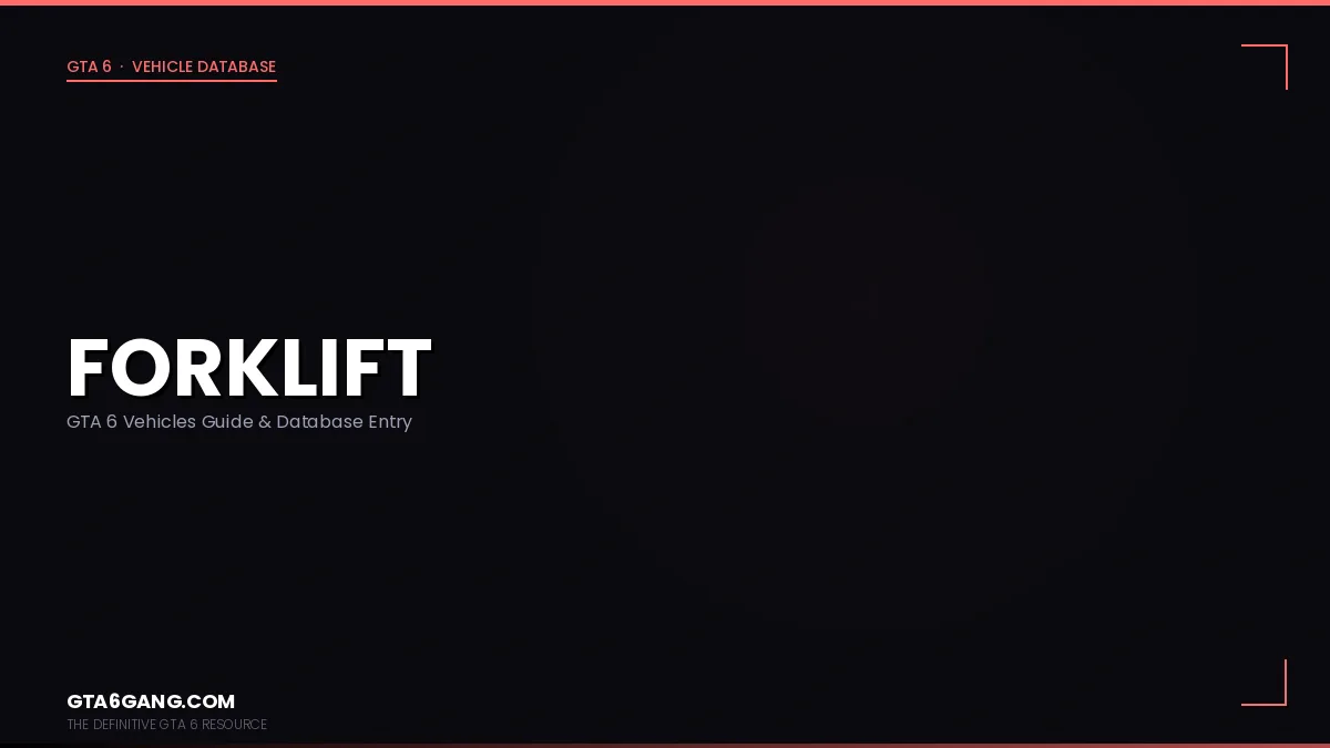 The Forklift in GTA 6 — a Toyota 8FGCU / Hyster H50FT-inspired vehicle in Vice City