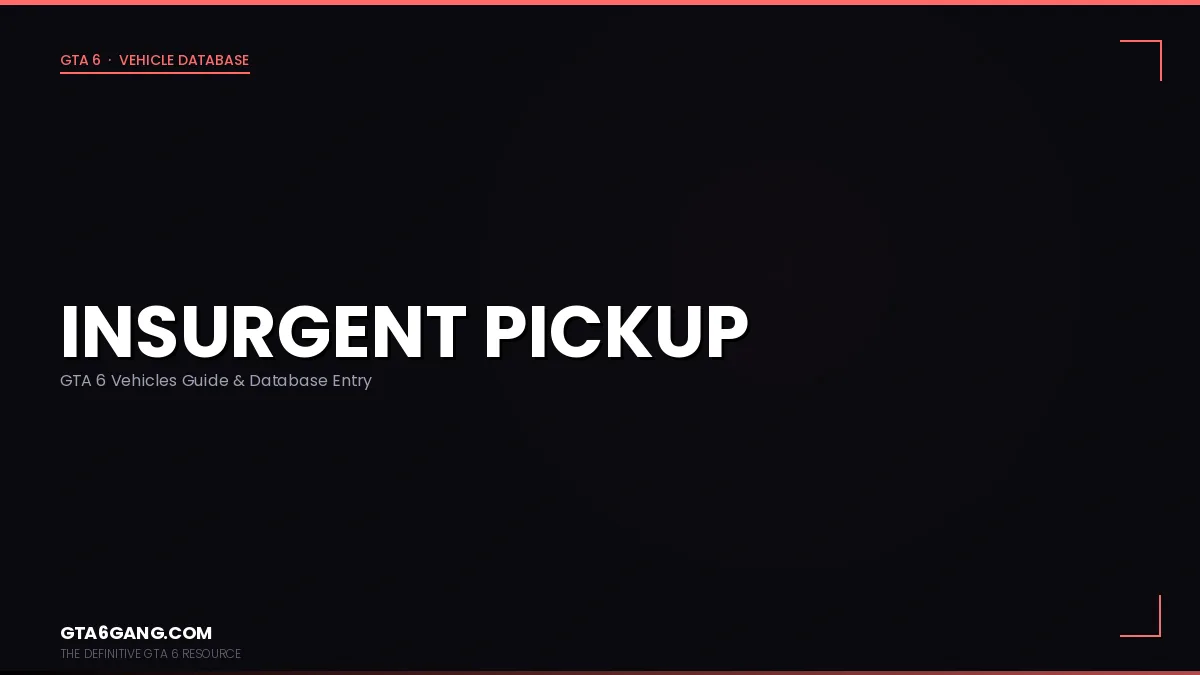 The Insurgent Pickup in GTA 6 — a Oshkosh L-ATV / Terradyne Gurkha-inspired vehicle in Vice City