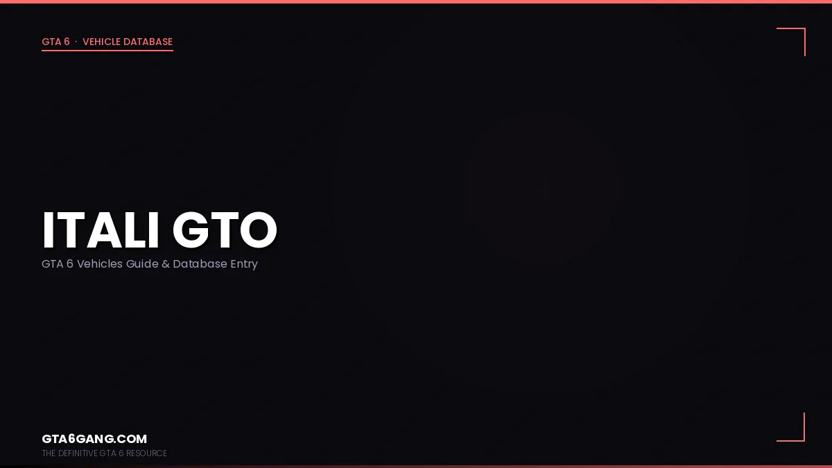 Itali GTO in GTA 6 — Vehicles guide and database entry on GTA6Gang.com