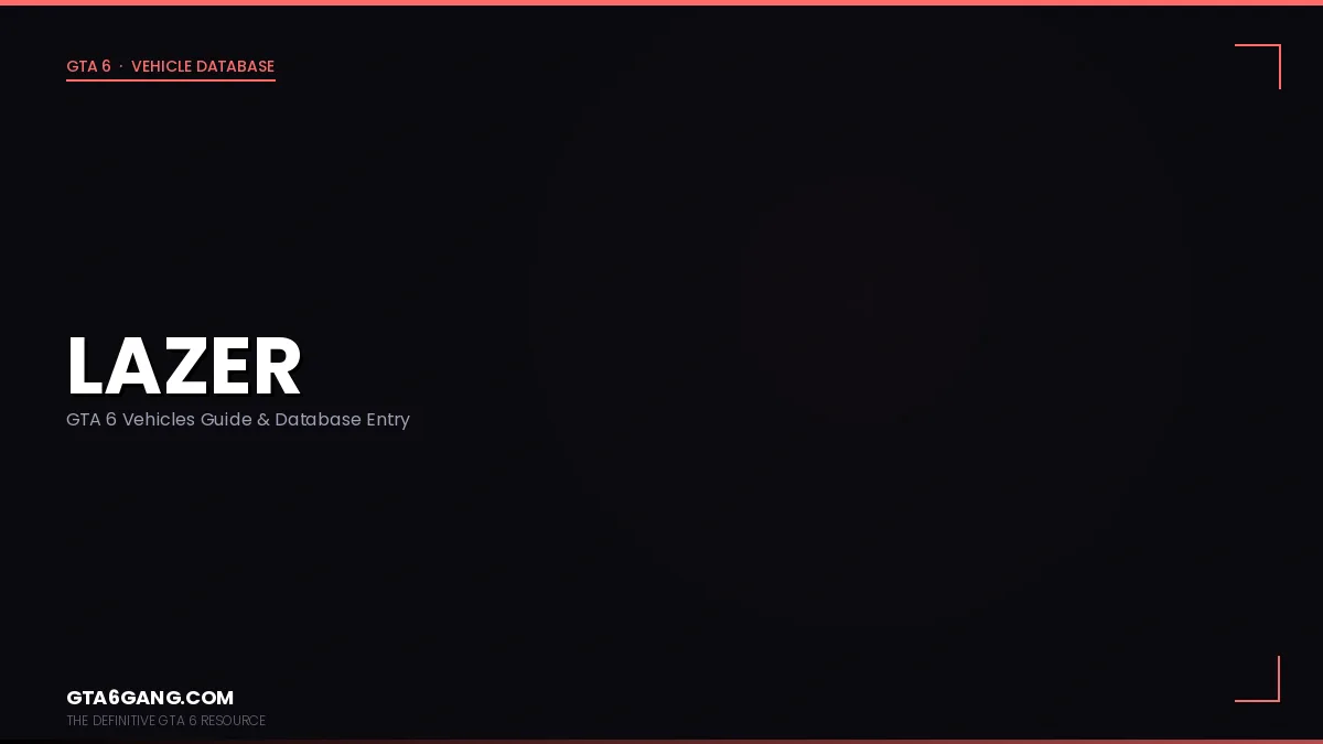 The Lazer in GTA 6 — a F-16 Fighting Falcon / F-35 Lightning II-inspired vehicle in Vice City