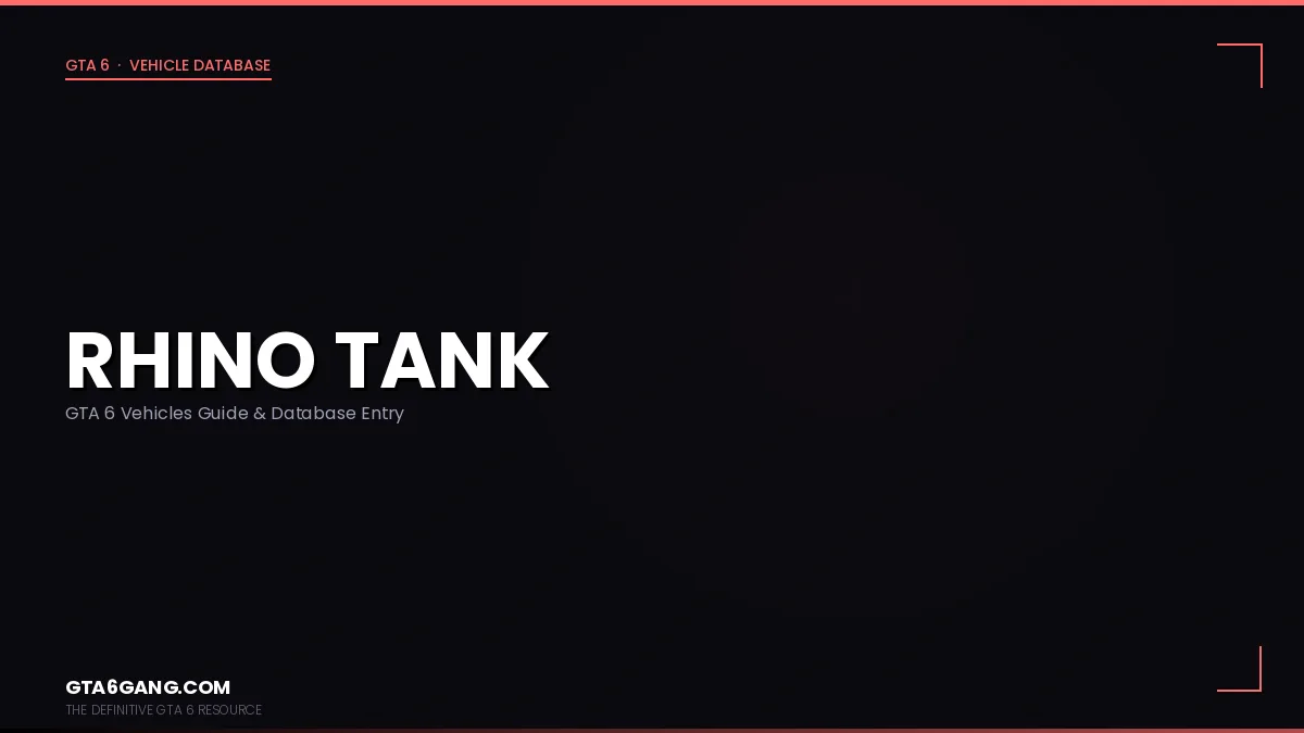 The Rhino Tank in GTA 6 — a M1A2 Abrams / Leopard 2-inspired vehicle in Vice City