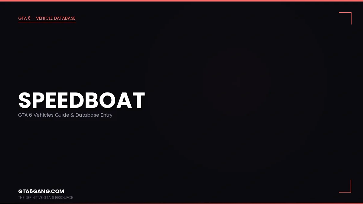 Speedboat in GTA 6 — Vehicles guide and database entry on GTA6Gang.com