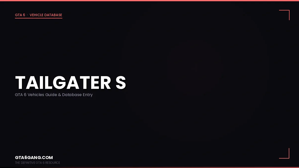 Tailgater S in GTA 6 — Vehicles guide and database entry on GTA6Gang.com
