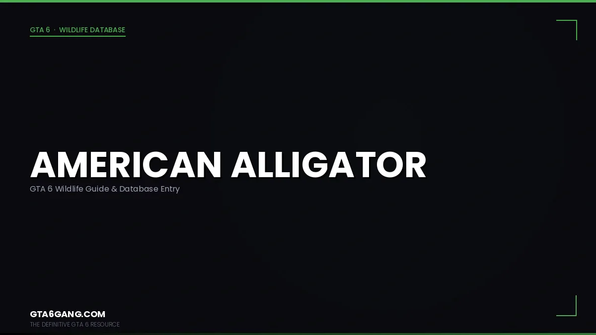 American Alligator in its natural Leonida habitat in GTA 6