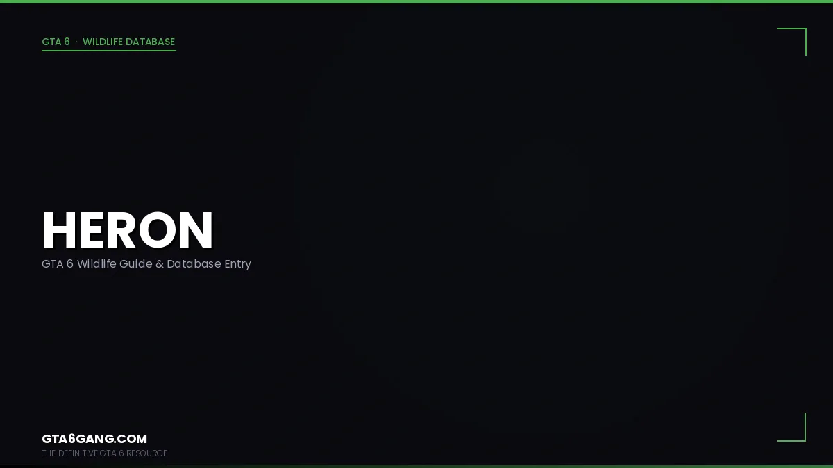 Great Blue Heron in its natural Leonida habitat in GTA 6