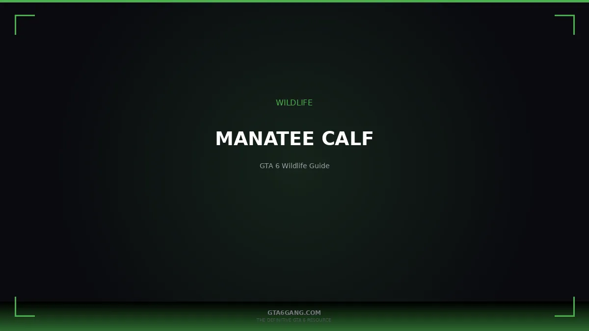 Manatee Calf in GTA 6 — Wildlife guide on GTA6Gang.com
