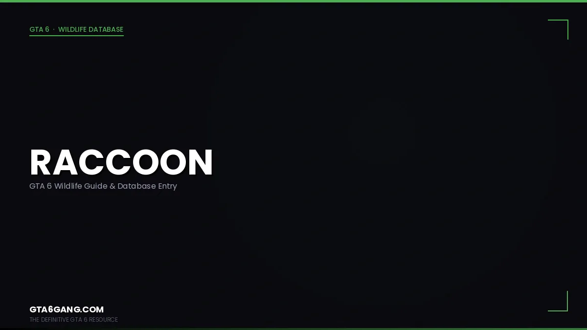 Raccoon in its natural Leonida habitat in GTA 6