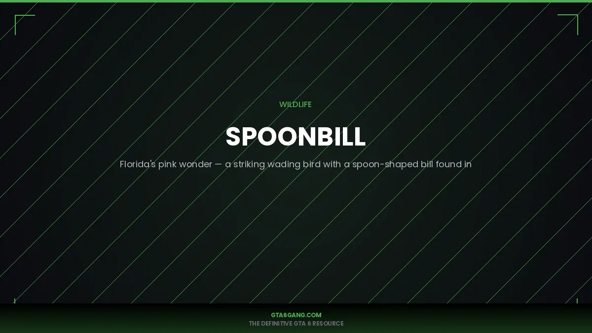 Roseate Spoonbill in its natural Leonida habitat in GTA 6