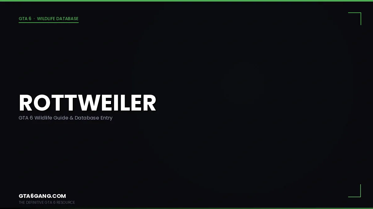 Rottweiler in its natural Leonida habitat in GTA 6