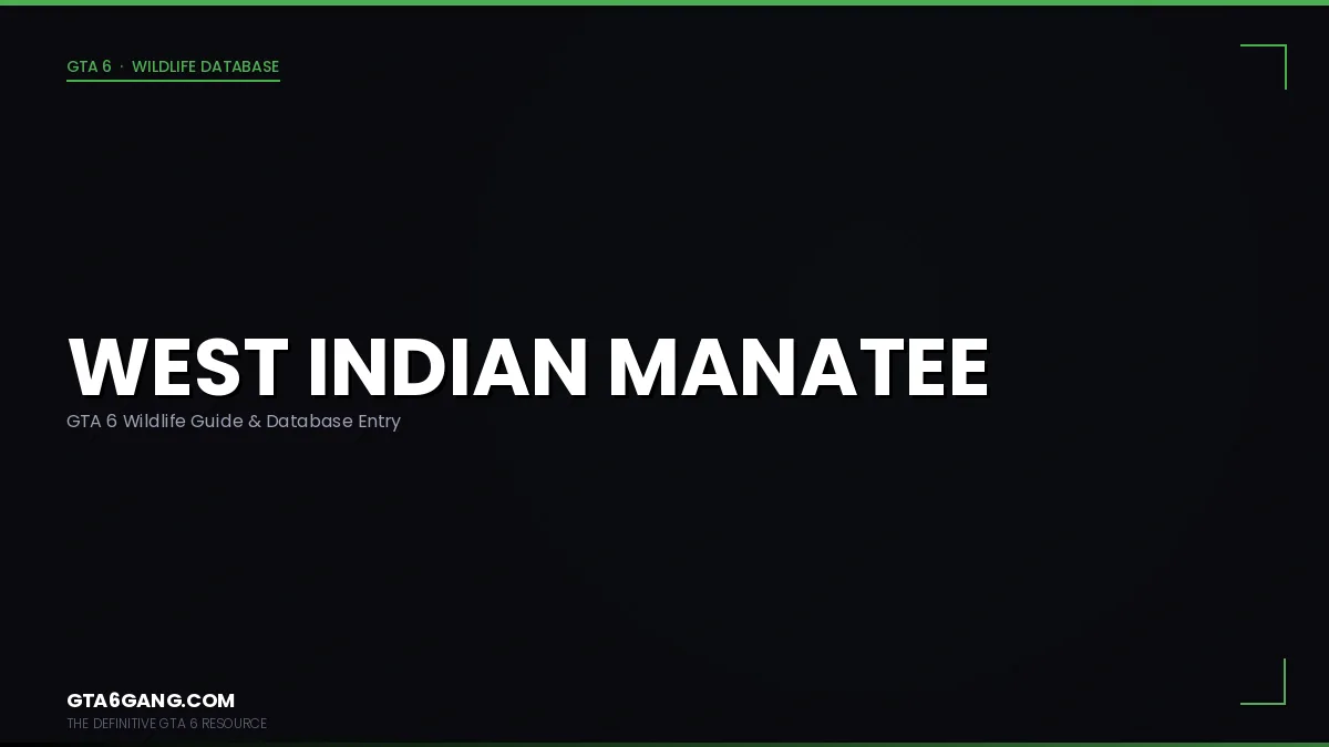 West Indian Manatee in its natural Leonida habitat in GTA 6