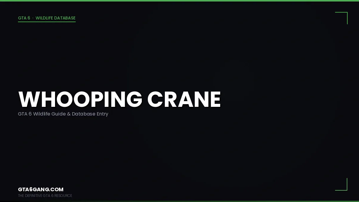 Whooping Crane in its natural Leonida habitat in GTA 6